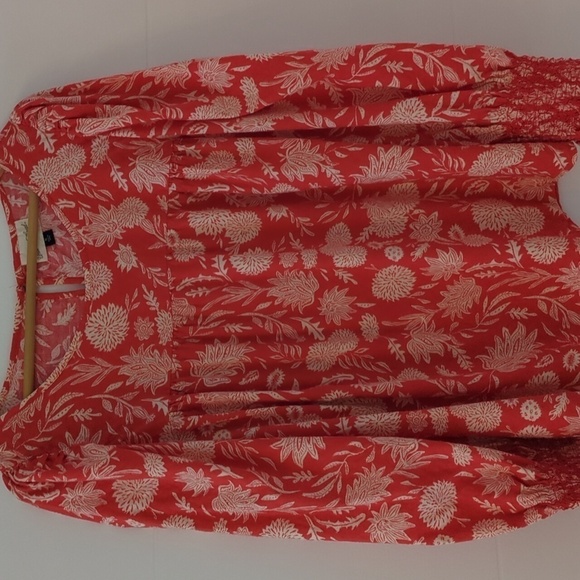 Universal Thread vibrant Colors Puffy Sleeves Peasant Lightweight Boho blouse XL - Picture 2 of 8